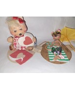 Lot Annalee Sweetheart &amp; Maui Boy Mouse Doll Figurine Sunbathing  Tags  ... - £31.07 GBP