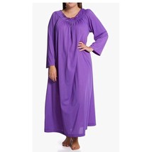 SHADOWLINE Nightgown Purple Nylon Sheer Long Full Floral Embroidery Lace... - $24.99