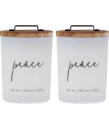 BHG 14.8oz Scented Candle, White Jar, 2-pack [Peace - Patchouli and Balsam] - £27.78 GBP