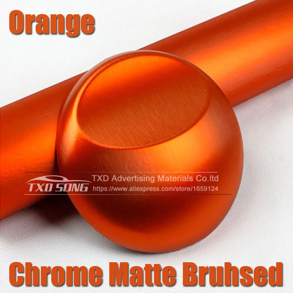 Car styling Orange Matte Chrome Brushed lic Vinyl Film car Sticker decal Bubble  - £59.56 GBP