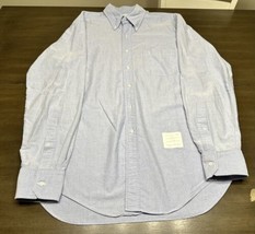 Thom Browne Mens Button Down Blue Oxford Shirt Size 5 (XXL) - £66.68 GBP