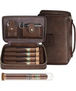 SEMKONT Travel Cigar Humidor Portable Travel Cigar Case with 4 Cigar Tube, - £35.72 GBP