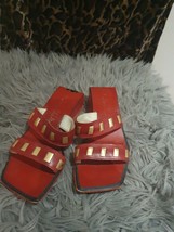 Red Leather  Sandals Size 3 EU 36 Jane Shilton - $10.79
