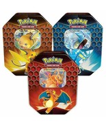 Pokemon Empty Collectible Tins Set of 3 Sun and Moon Hidden Fates - $15.95