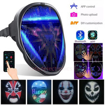 New LED Programmable Face Mask App Control Rechargeable Glowing  Shining Mask US - £51.57 GBP