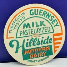 Dairy milk bottle cap farm vintage advertising Hillside Brattleboro Guernsey VT - £12.49 GBP
