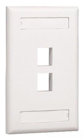 Electric Ivory 1-Gang 2-Port Faceplate with Custom Labeling Options - $16.82