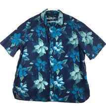 Mossimo Supply Hawaiian Shirt Men’s XXL Blue Floral Tropical Beach Vacat... - £14.97 GBP