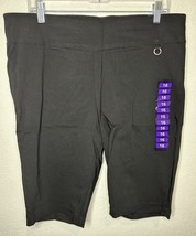 Rafaella Comfort Women’s Black Pull On Bermuda High Rise Shorts Size 16 - €22,00 EUR