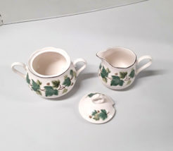 Nikko Creamer Sugar Greenwood Ivy Pattern China Casual Living Japan - £21.45 GBP