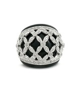 Authenticity Guarantee 
Vintage Black Onyx Diamond Dome Cocktail Ring 18... - £2,800.52 GBP