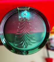 Indiana Glass Loganberry Teal Green Christmas Tree Sandwich Platter/Gift For her - £9.98 GBP