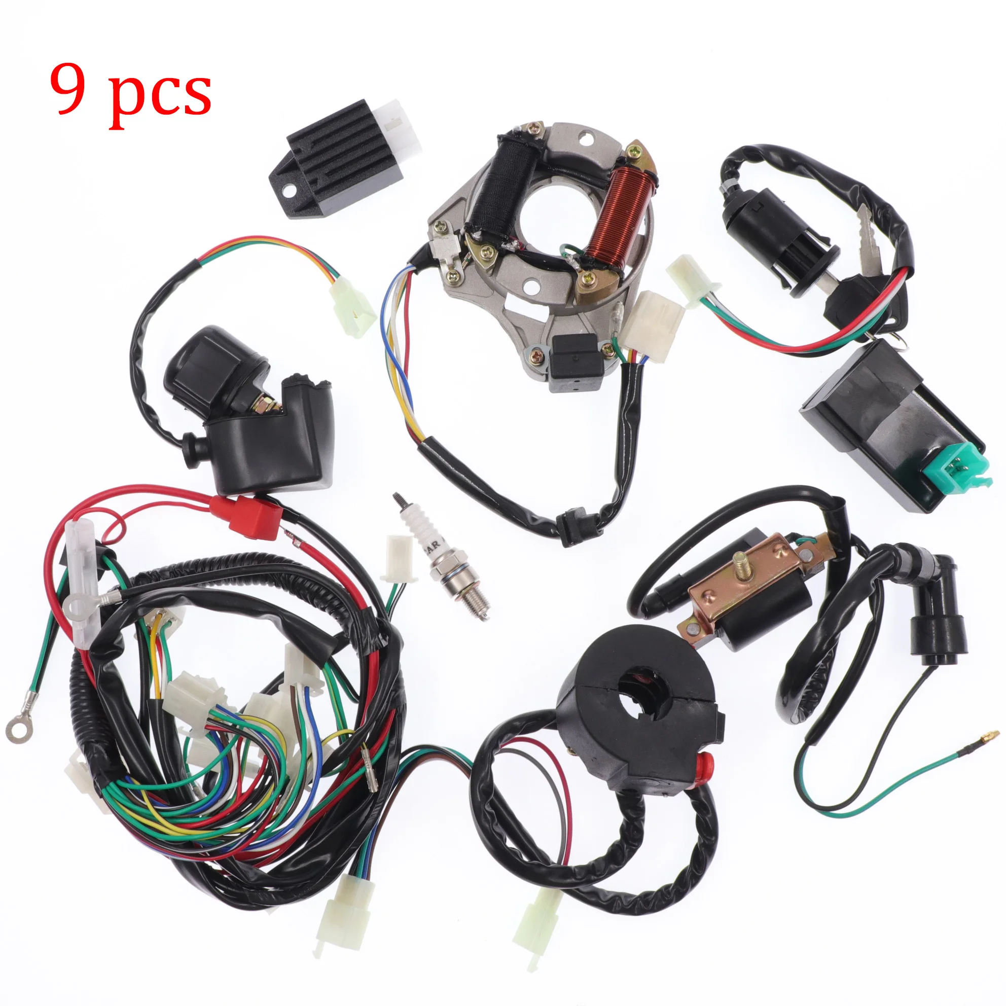 1 set Universal Motorcycle ATV Quad embly Wire Full Electrics Wiring Harness emb - £173.31 GBP