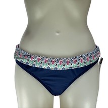 Cole Of California Swimwear Fold-Over Bikini Bottoms In Blue Women&#39;s Size L - £14.42 GBP