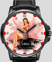 Pin Up Calendar Girl Retro 1954 Style Unique Trendy Wrist Watch UK FAST - $54.00