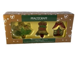 Pfaltzgraff Winterberry 3 glass ornaments with box - New - $12.86