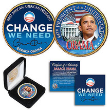 Barack Obama 24K Gold Plated 2-Sided Jfk Coin w/Box (Lot Of 3) Special Low Price - £15.65 GBP