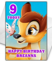 DISNEY BAMBI Personalised Birthday Card - Large A5 - Disney Bambi Thumper - £3.28 GBP