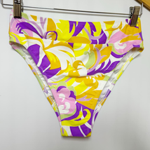 BCBGeneration Womens Give It A Swirl Printed High-Waist Swim Bikini Bottom Small - £19.78 GBP