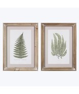 Wood Framed Vintage Botanical Leaf Print Design Wall Art with Glass Fron... - $188.97 CAD
