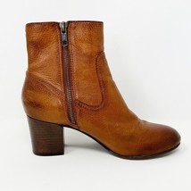 Frye Womens Caramel Brown Leather Side Zip Heeled Booties, Size 6.5 - £38.12 GBP