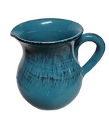  Turquoise Blue Glazed Terra Cotta Pitcher- Made In Italy-Vintage - £11.33 GBP