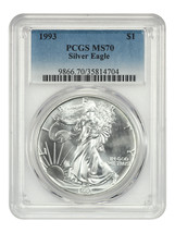 1993 $1 Silver Eagle PCGS MS70 - £3,663.64 GBP