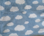 IDM Group Blue White clouds baby blanket soft lightweight plush - $19.79