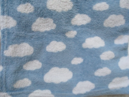 IDM Group Blue White clouds baby blanket soft lightweight plush - £15.81 GBP