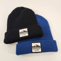 Smartwool Rib Knit Beanie Pair Black + Blue Go Far Feel Good Winter Hat Toque - £23.19 GBP