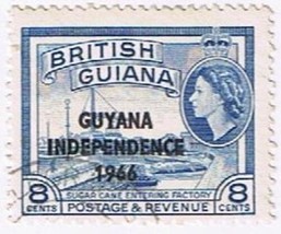 Stamps Guyana Independence 1966 Overprint On 8 Cents Value British Guiana Used - £0.72 GBP