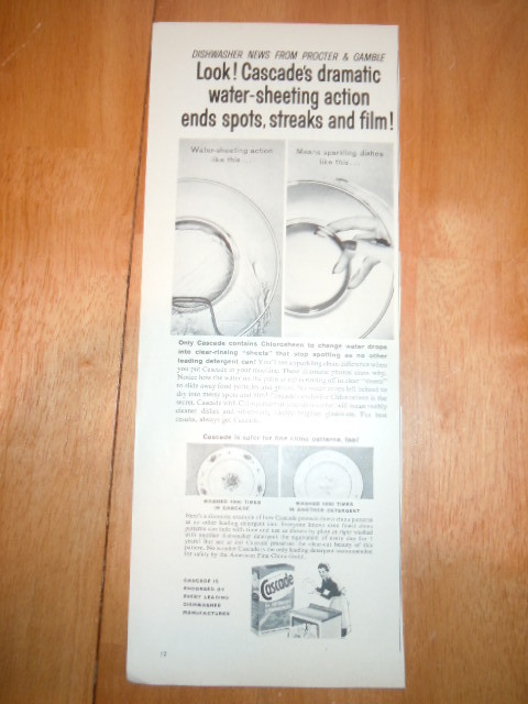 Vintage Cascade Print Magazine Advertisement 1961 - $3.99