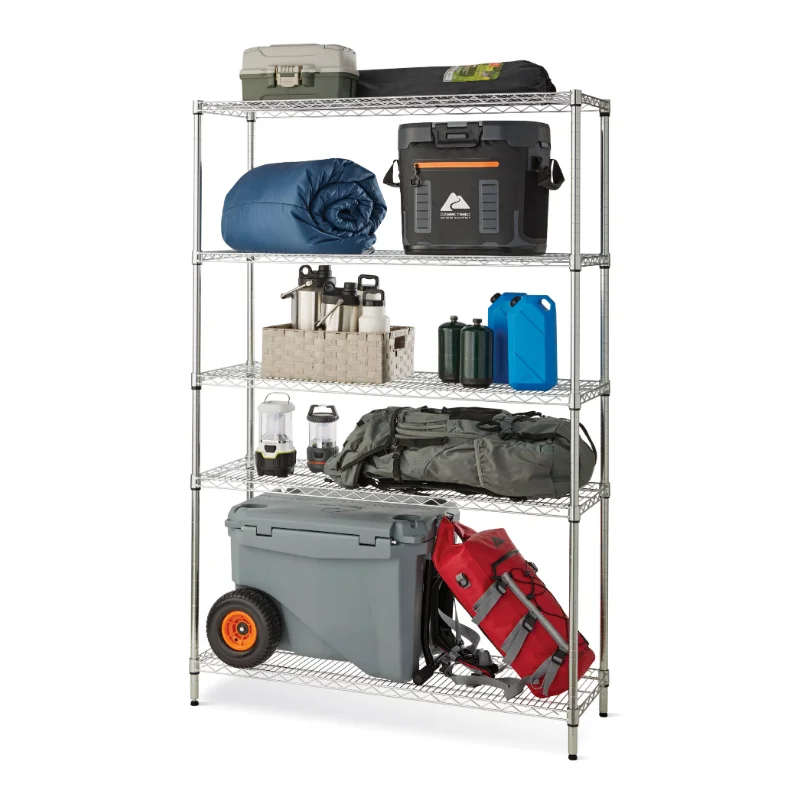 Hyper Tough Heavy Duty 5 Tier Wire Shelf, Zinc, 3000 Lb Capacity 16&quot;Dx48&quot;Wx72&quot;H  - £133.72 GBP