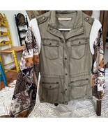 Bohemian Utility Jacket in Olive Green Size Extra Small Upcycled Balloon... - $49.76