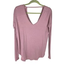 Gap Long-Sleeve V-Neck Casual Open-Back Top Pink Sz. S - $276.80 MXN