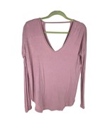 Gap Long-Sleeve V-Neck Casual Open-Back Top Pink Sz. S - €12,67 EUR