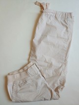 Ann Taylor Loft Lounge Cropped Capri Pants Womens Size 0 Beige 100% Cott... - $21.78