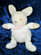 Carters Beige Tan Brown Stuffed Plush Baby Bunny Rabbit Pink Satin Bow Rattle - £102.29 GBP