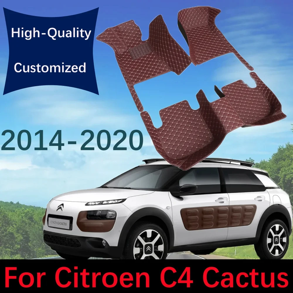 Custom Leather Car Floor Mats For Citroen C4 Cactus 2014~2020 Fashion Automobile - £40.17 GBP+