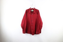 Vintage 90s Cabelas Mens XL Faded Heavyweight Denim Button Shirt Red Cotton - £37.91 GBP