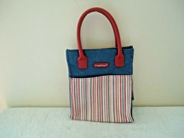 Longaberger Multi Color Striped Denim Purse / Handbag &quot; BEAUTIFUL ITEM &quot; - £16.29 GBP
