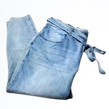 K.Jordan Tie Waist High Rise Acid Wash Rough Hem Blue Jeans Size 22W Wai... - £18.68 GBP