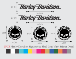 5 PCS Harley Davidson Willie G Skull &amp; Signature Vinyl Sticker decals Set - £10.35 GBP