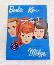 Barbie and Ken Midge 1962 Fashion Booklet Blue 4 x 3 inches - $156.84 MXN