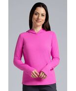 NWT Ladies IBKUL Hot Pink Popcorn Stitch Long Sleeve Hoody Golf Shirt M ... - $1,182.66 MXN