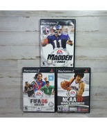 LOT of 3 PS2 Sports NCAA 07 March Madness, FIFA Soccer 06, Madden Football 2002 - $10.02