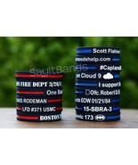 Custom Debossed Color Filled Thin Blue Line Wristbands Lot, or Red, Gree... - £79.12 GBP+