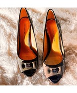 Antonio Melani Black and Gray Peep Toe Heels-7.5 - €29,95 EUR