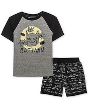 DC Comics Toddler Boys T-Shirt and Shorts Set, Size 3 Charcoal/Black Tie - £14.95 GBP