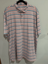 JOHNNIE-O Striped Polo Shirt-2XL Blue/Pink Mens Xxl Short Sleeve Euc - £9.86 GBP